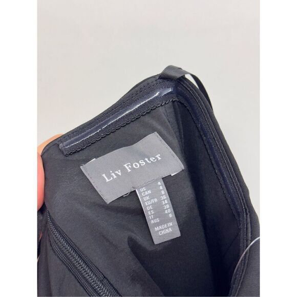 Liv Foster Strapless Twill Cocktail Mini‎ Dress Size Small Black NWT - Picture 8 of 12